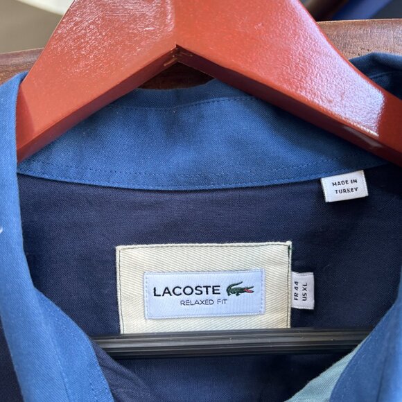 Lacoste Relaxed Fit Colorblock LS Button-Down (XL) - Picture 5 of 5